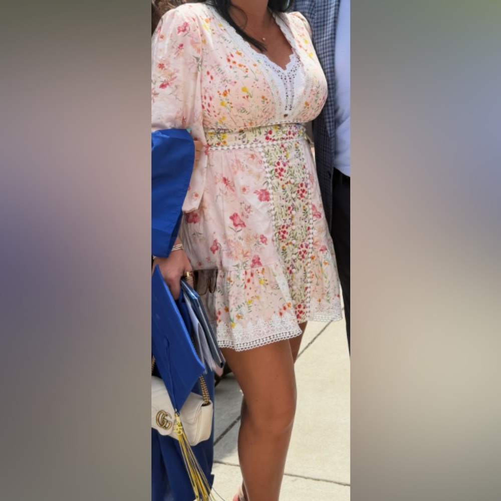 FLORAL CROCHET BUBBLE HEM DRESS - Picture 3 of 4